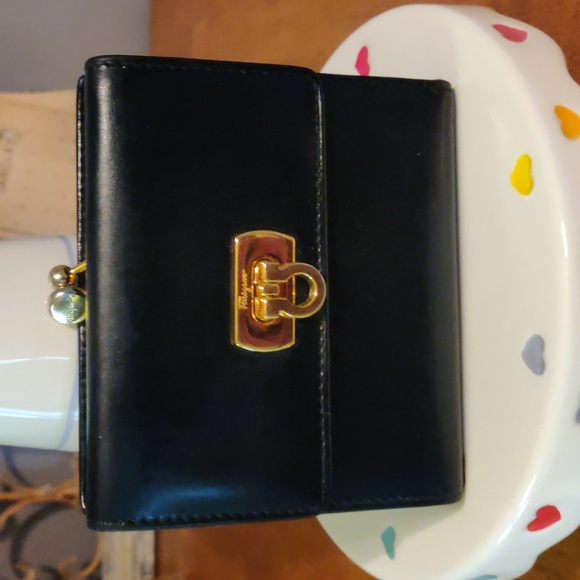 Salvatore Ferragamo Black Wallet with Gold Hardware - Picture 13 of 16